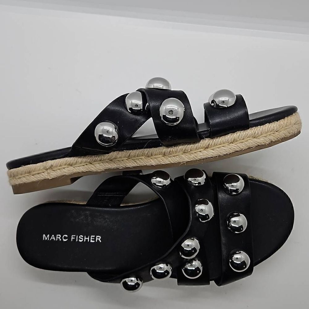 Slip On Studded Espadrille Prisca Sandal Marc Fisher Women Black Size 6.5